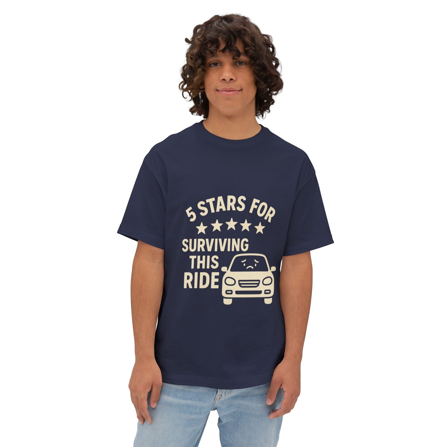5-Star Survivor Unisex Oversized Tee, Relaxed Fit Shirt, Gift for Car Lovers, Road Trip Tee, Casual Summer Wear, Comfort Apparel