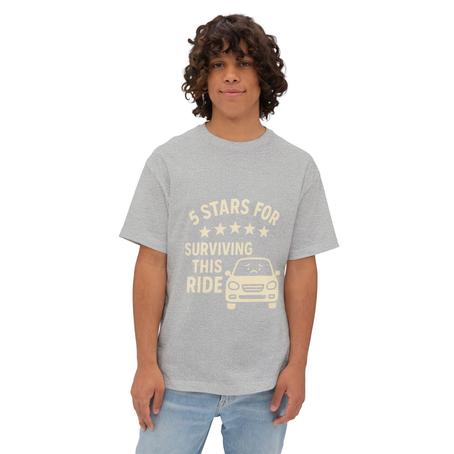 5-Star Survivor Unisex Oversized Tee, Relaxed Fit Shirt, Gift for Car Lovers, Road Trip Tee, Casual Summer Wear, Comfort Apparel