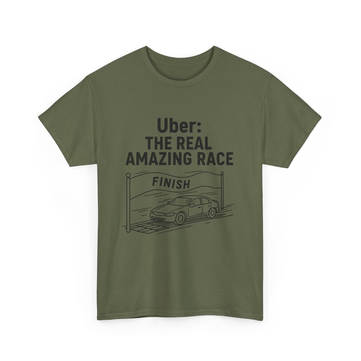 Uber The Real Amazing Race Unisex Tee | Cool Graphic Tee for Rideshare Enthusiasts, Travel T-Shirt, Funny Uber Gift, Casual Wear