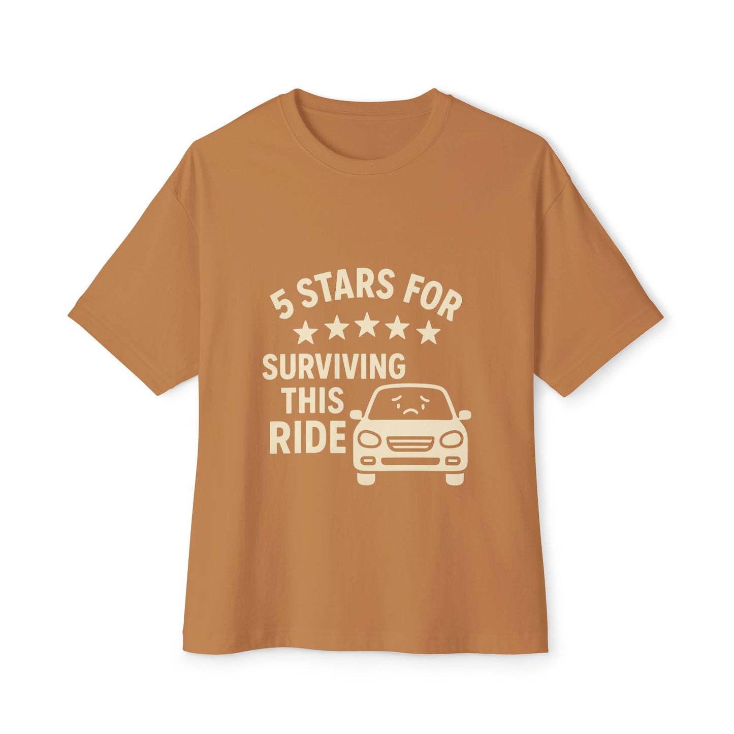 5-Star Survivor Unisex Oversized Tee, Relaxed Fit Shirt, Gift for Car Lovers, Road Trip Tee, Casual Summer Wear, Comfort Apparel