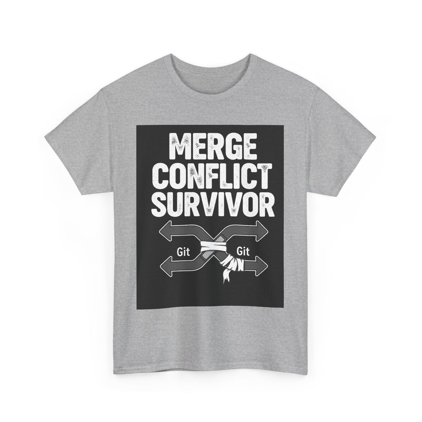 Git Merge Conflict Survivor Tee, Coding humor, Funny Programmer Shirt, Geeky Gift, Coding Humor, IT Professional Apparel, Lightweight Cotton Top