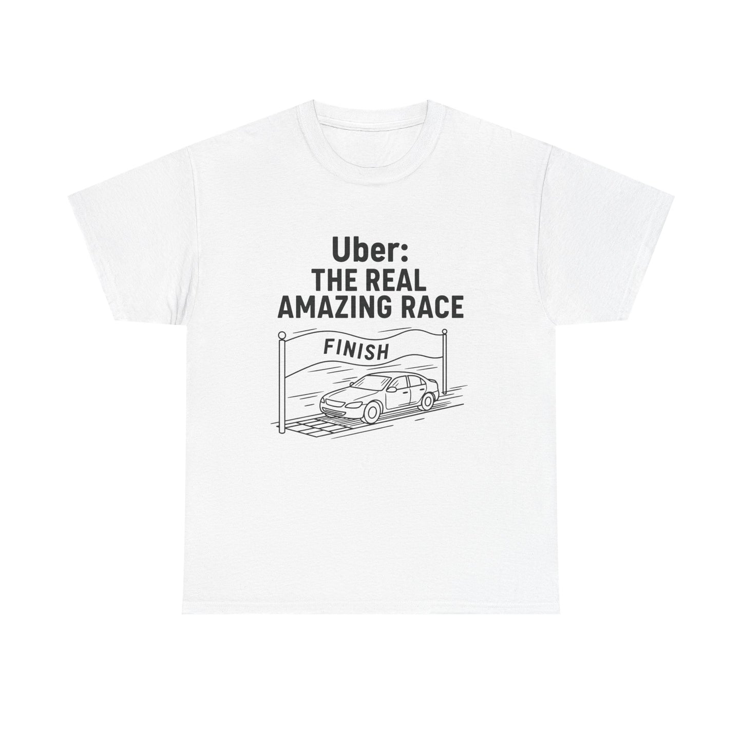 Uber The Real Amazing Race Unisex Tee | Cool Graphic Tee for Rideshare Enthusiasts, Travel T-Shirt, Funny Uber Gift, Casual Wear