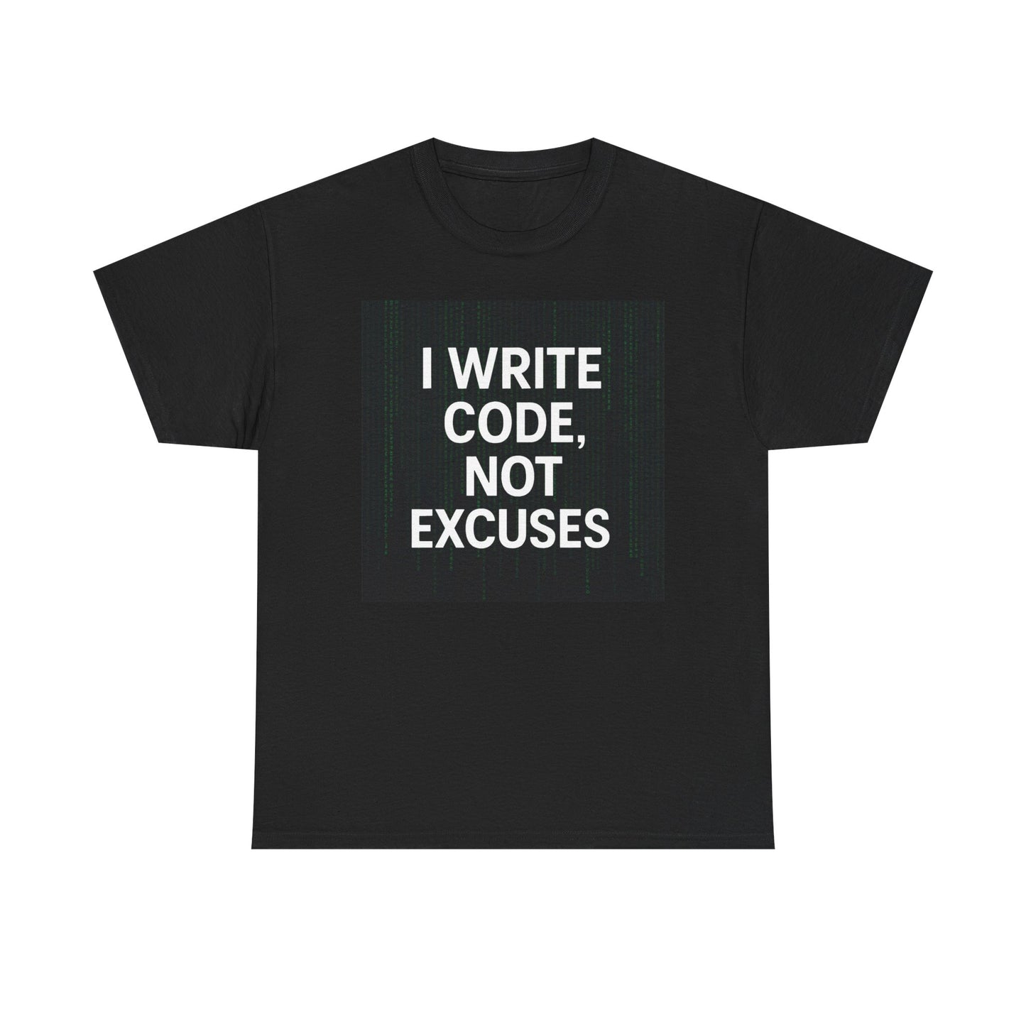 Matrix Inspired Code Enthusiast T-Shirt, Programmer Gift, Tech Tees for Coders, I Write Code, Not Excuses