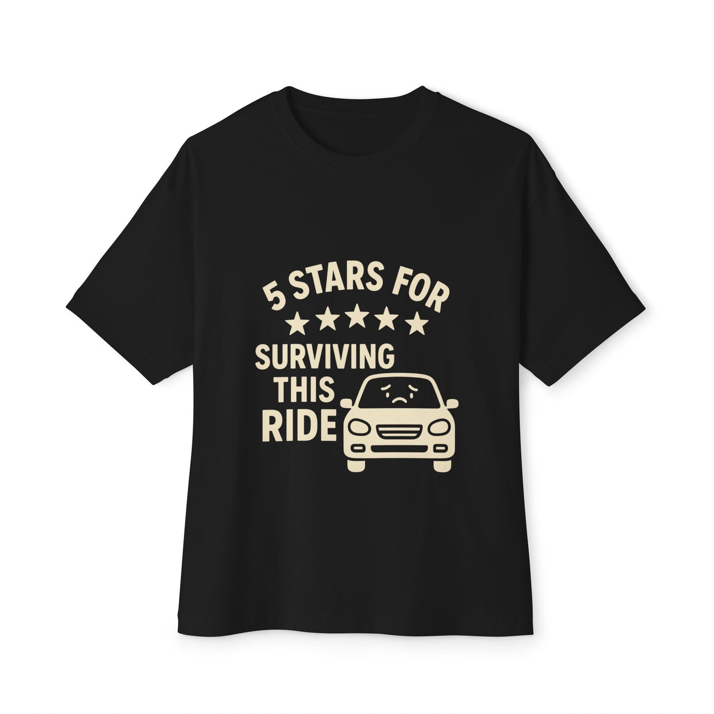 5-Star Survivor Unisex Oversized Tee, Relaxed Fit Shirt, Gift for Car Lovers, Road Trip Tee, Casual Summer Wear, Comfort Apparel