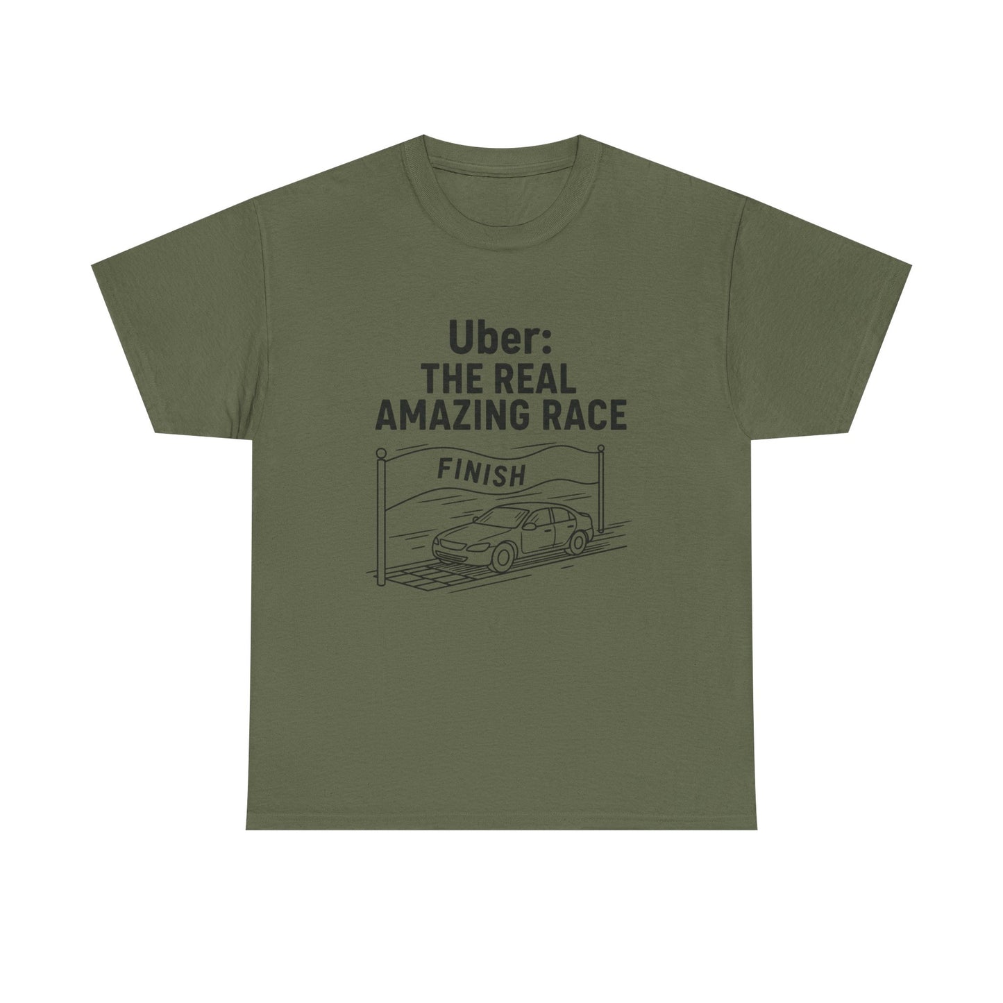 Uber The Real Amazing Race Unisex Tee | Cool Graphic Tee for Rideshare Enthusiasts, Travel T-Shirt, Funny Uber Gift, Casual Wear