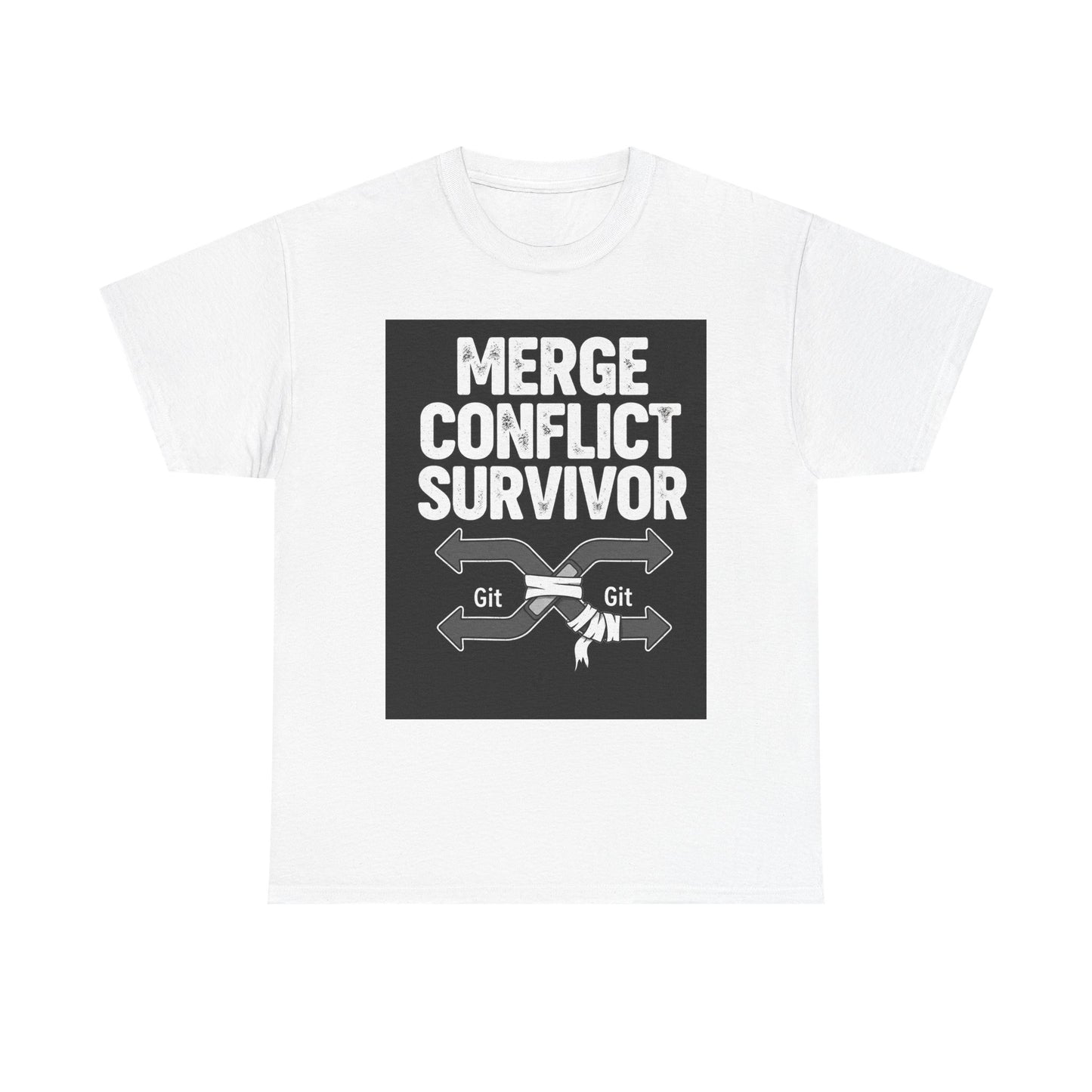 Git Merge Conflict Survivor Tee, Coding humor, Funny Programmer Shirt, Geeky Gift, Coding Humor, IT Professional Apparel, Lightweight Cotton Top