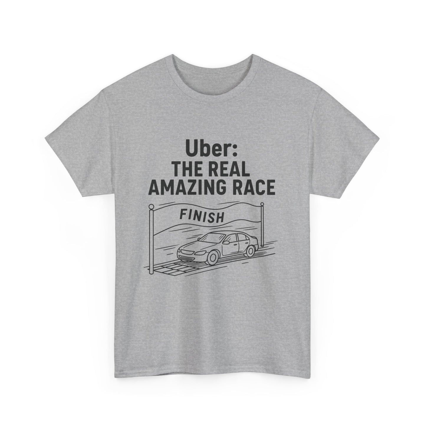 Uber The Real Amazing Race Unisex Tee | Cool Graphic Tee for Rideshare Enthusiasts, Travel T-Shirt, Funny Uber Gift, Casual Wear