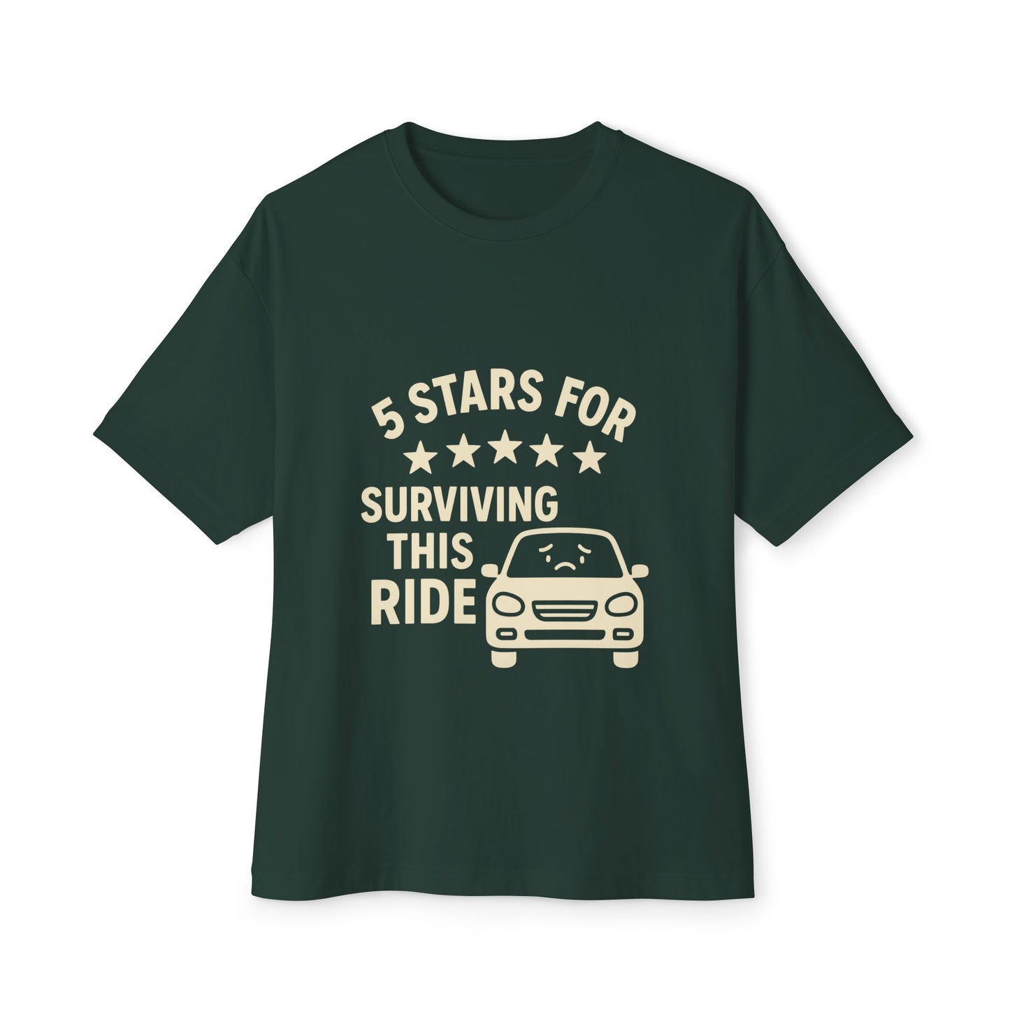 5-Star Survivor Unisex Oversized Tee, Relaxed Fit Shirt, Gift for Car Lovers, Road Trip Tee, Casual Summer Wear, Comfort Apparel