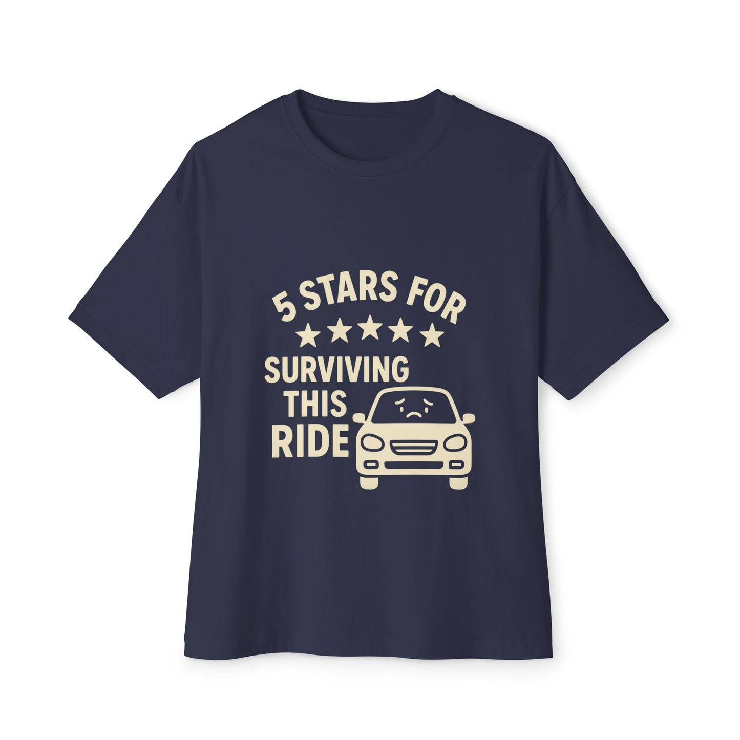 5-Star Survivor Unisex Oversized Tee, Relaxed Fit Shirt, Gift for Car Lovers, Road Trip Tee, Casual Summer Wear, Comfort Apparel