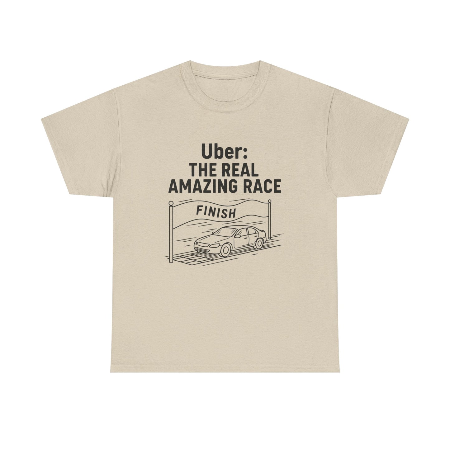 Uber The Real Amazing Race Unisex Tee | Cool Graphic Tee for Rideshare Enthusiasts, Travel T-Shirt, Funny Uber Gift, Casual Wear