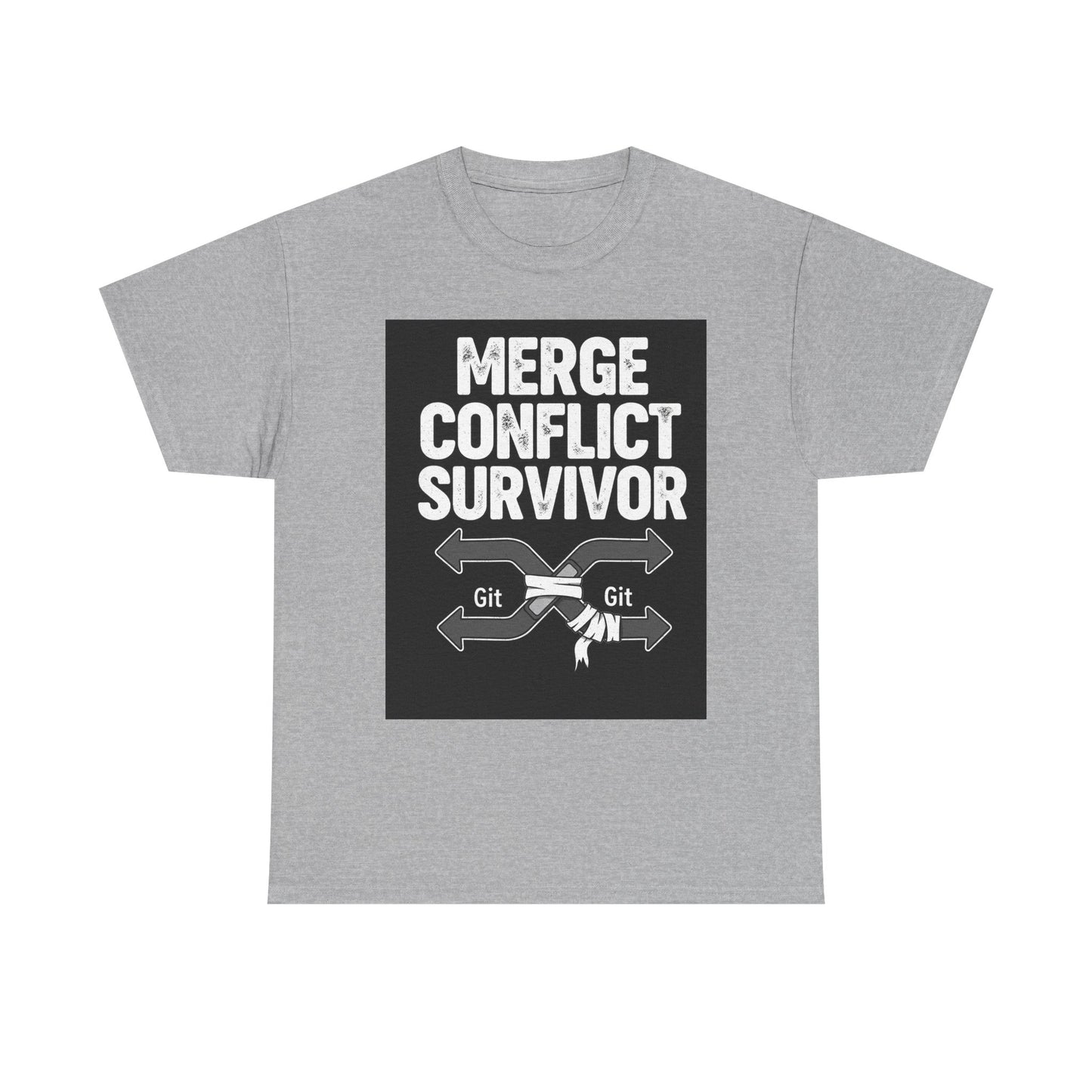 Git Merge Conflict Survivor Tee, Coding humor, Funny Programmer Shirt, Geeky Gift, Coding Humor, IT Professional Apparel, Lightweight Cotton Top