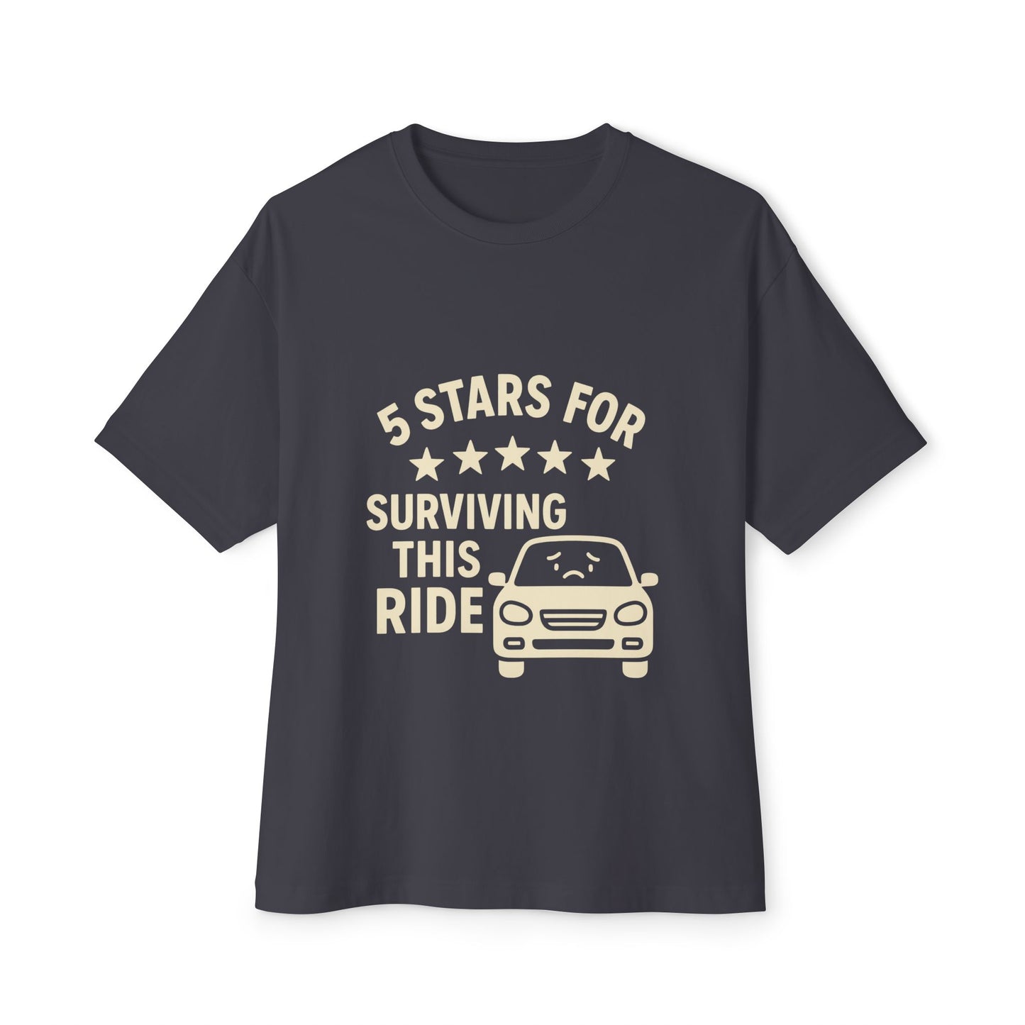 5-Star Survivor Unisex Oversized Tee, Relaxed Fit Shirt, Gift for Car Lovers, Road Trip Tee, Casual Summer Wear, Comfort Apparel