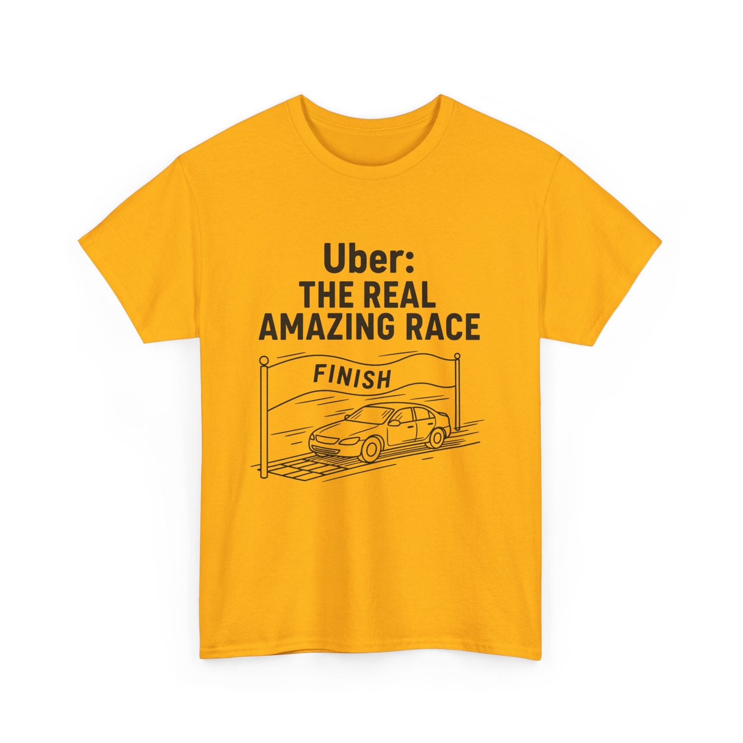 Uber The Real Amazing Race Unisex Tee | Cool Graphic Tee for Rideshare Enthusiasts, Travel T-Shirt, Funny Uber Gift, Casual Wear