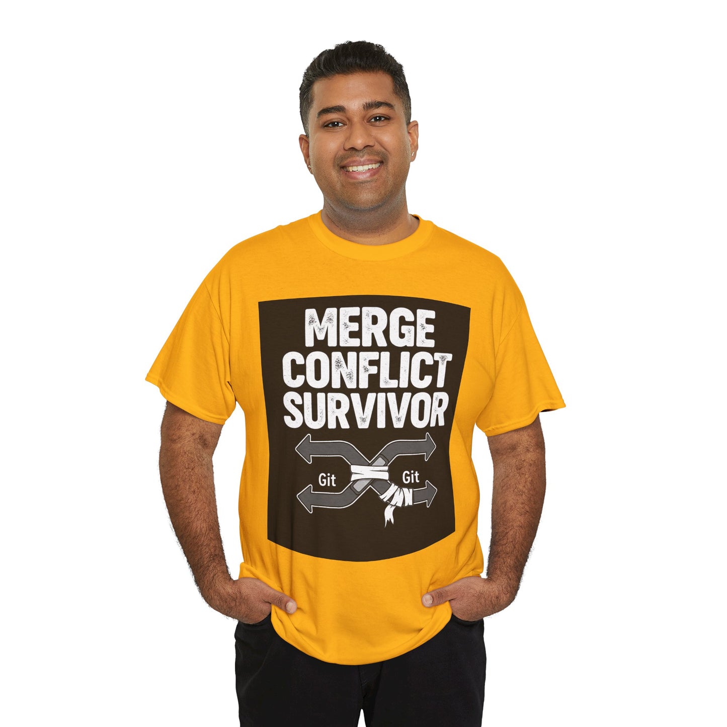 Git Merge Conflict Survivor Tee, Coding humor, Funny Programmer Shirt, Geeky Gift, Coding Humor, IT Professional Apparel, Lightweight Cotton Top