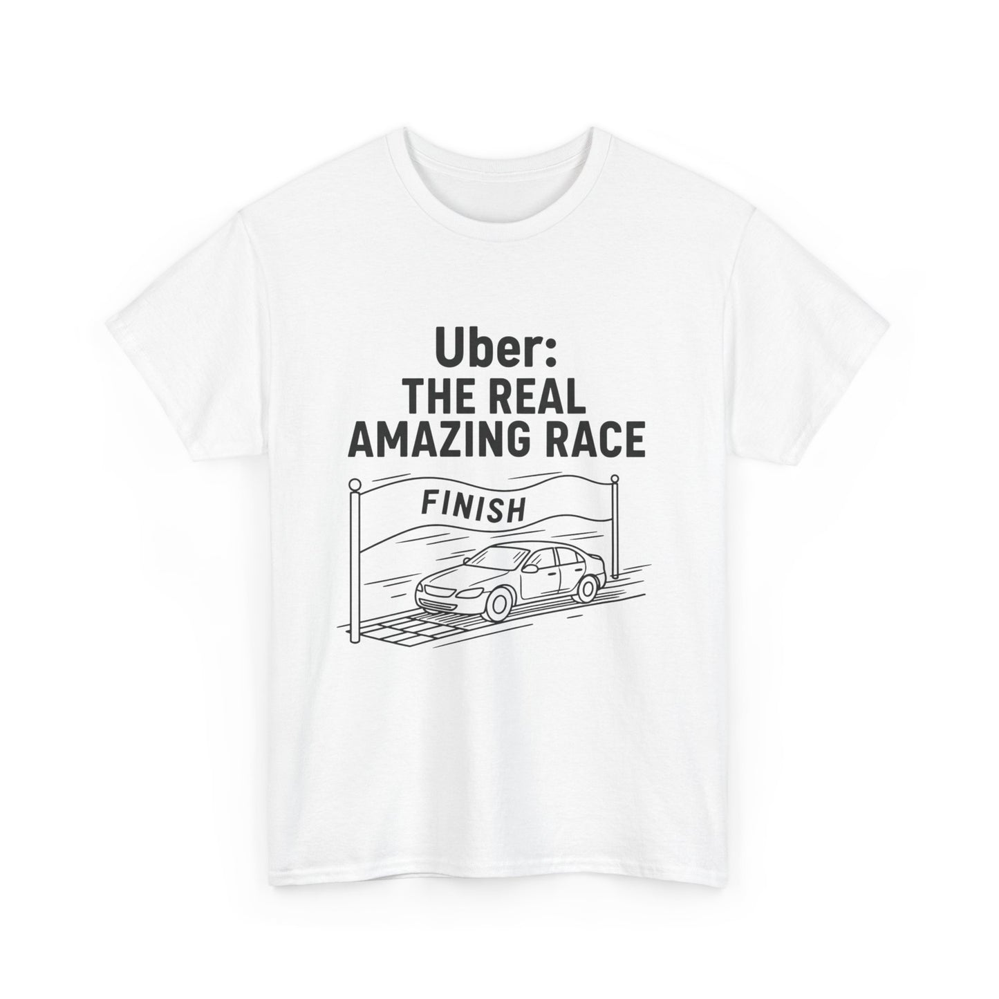 Uber The Real Amazing Race Unisex Tee | Cool Graphic Tee for Rideshare Enthusiasts, Travel T-Shirt, Funny Uber Gift, Casual Wear