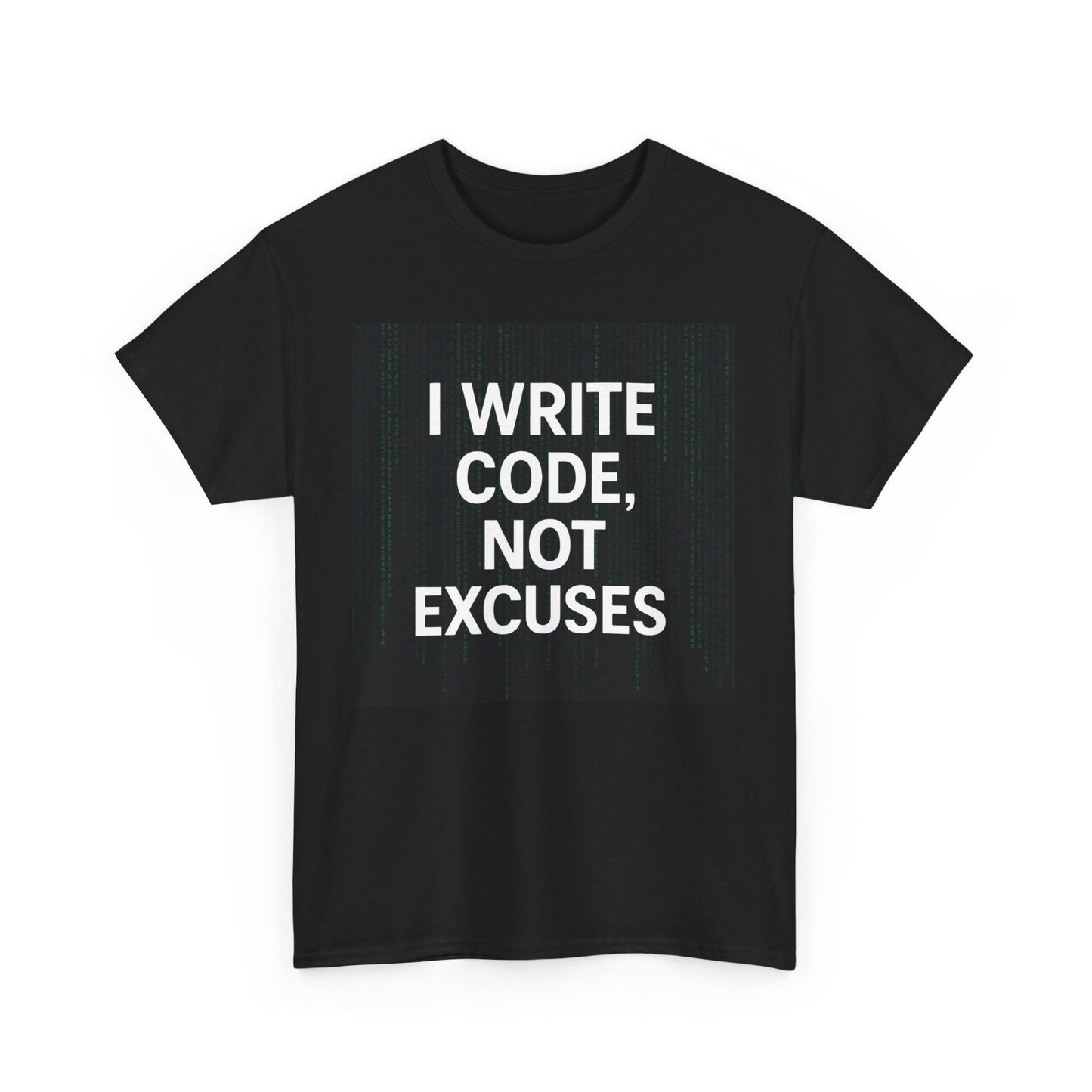 Matrix Inspired Code Enthusiast T-Shirt, Programmer Gift, Tech Tees for Coders, I Write Code, Not Excuses