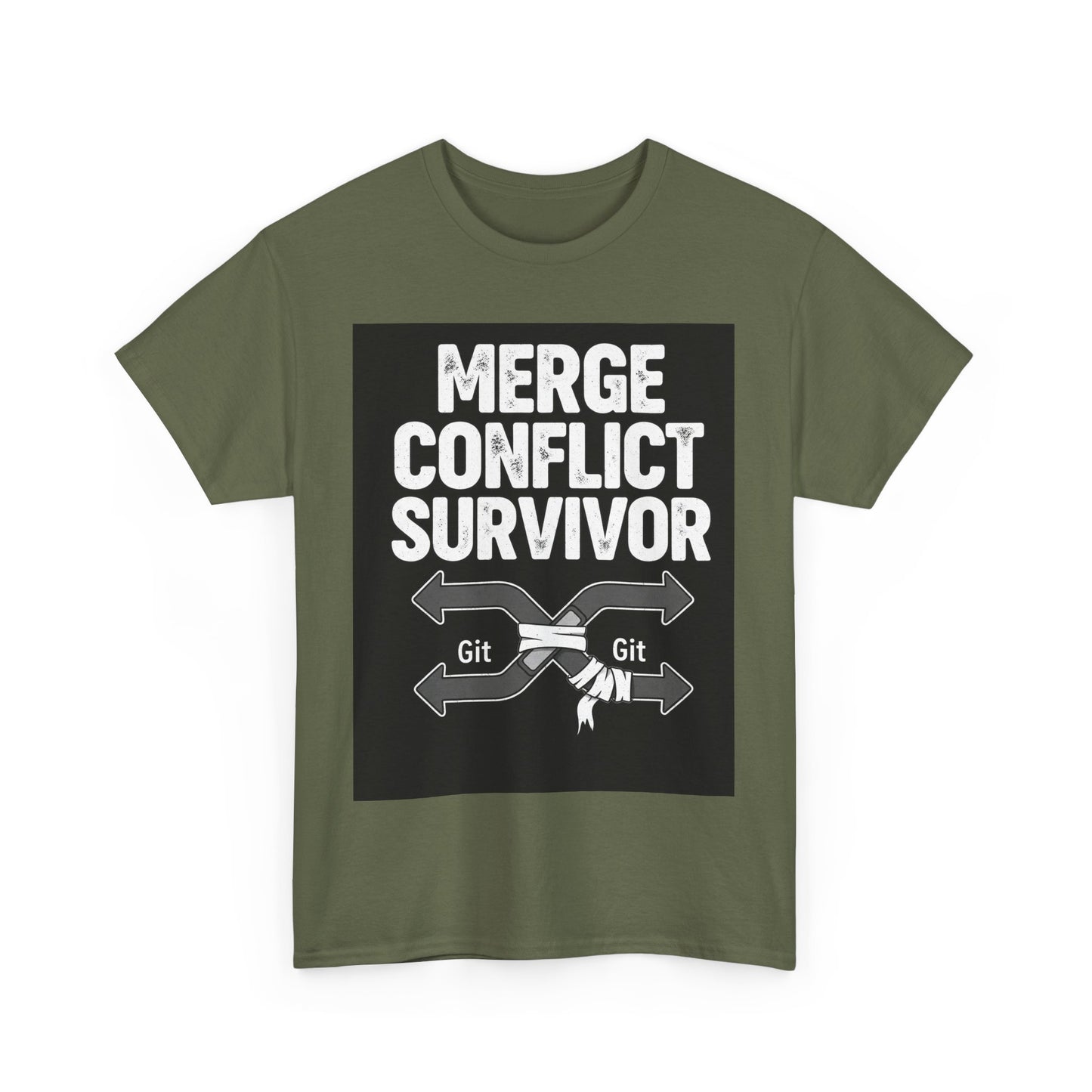 Git Merge Conflict Survivor Tee, Coding humor, Funny Programmer Shirt, Geeky Gift, Coding Humor, IT Professional Apparel, Lightweight Cotton Top