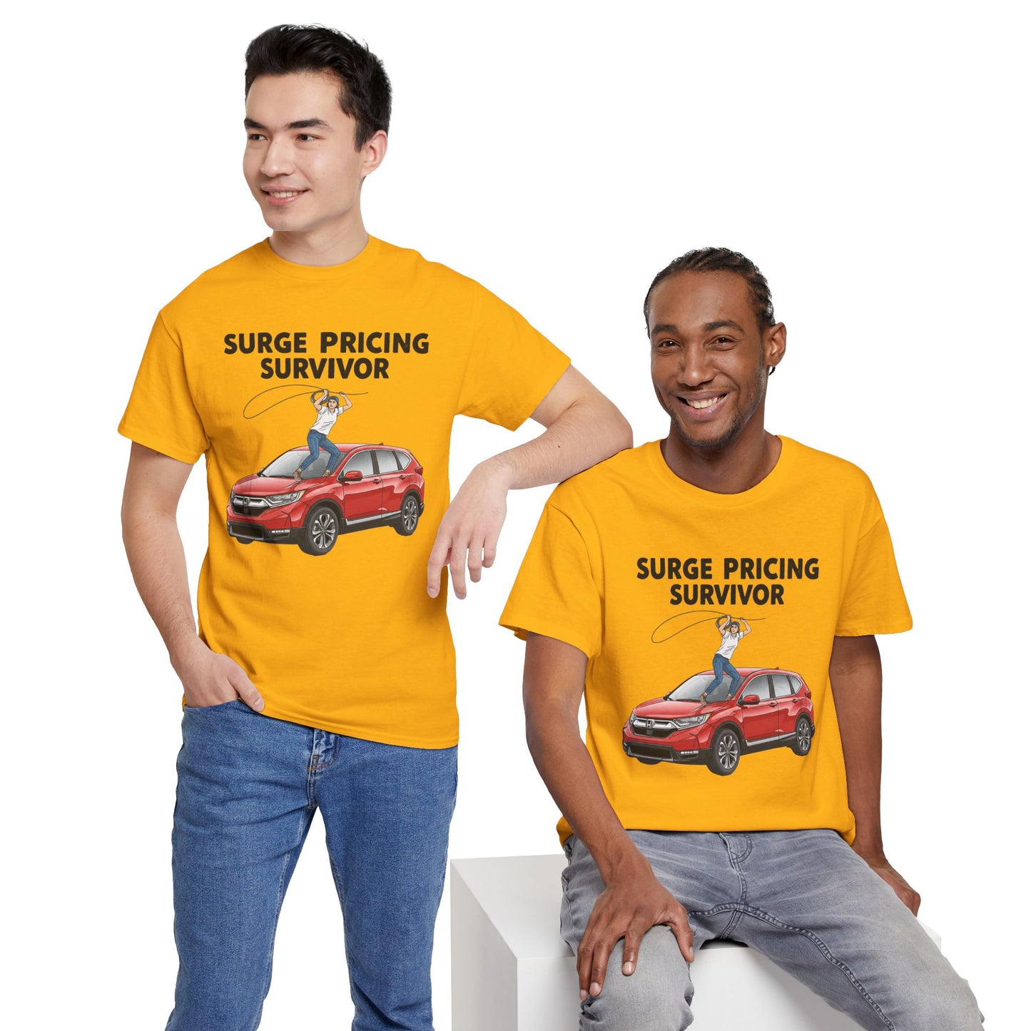 Surge Pricing Survivor Unisex Heavy Cotton Tee, Funny Shirt for Rideshare Drivers, Gift for Gig Economy Workers, Casual Wear