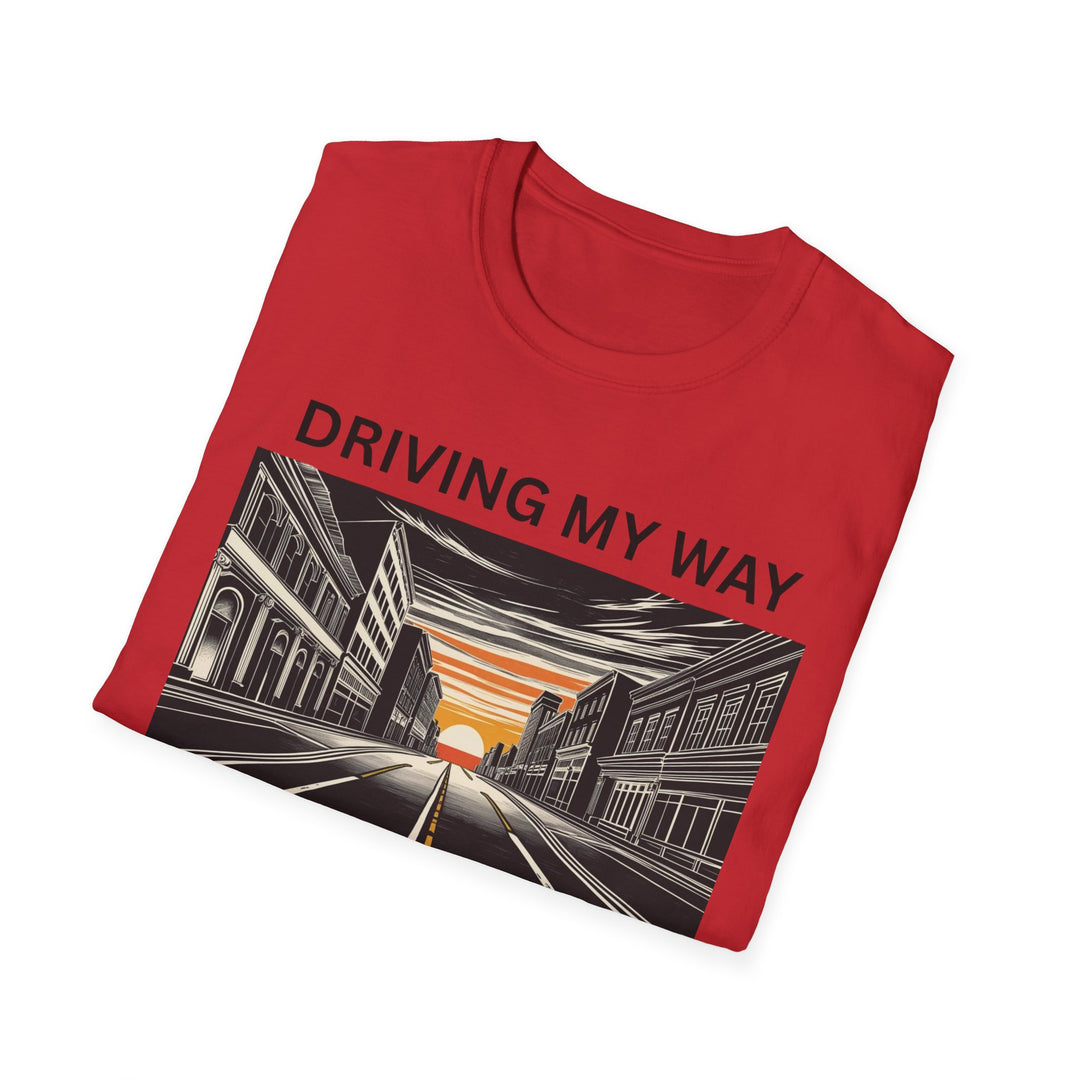 Driving My Way to Freedom T-Shirt |  Rideshare | Uber Driver | Lyft Driver | Unisex Softstyle Tee for Road Trips, Freedom Celebration