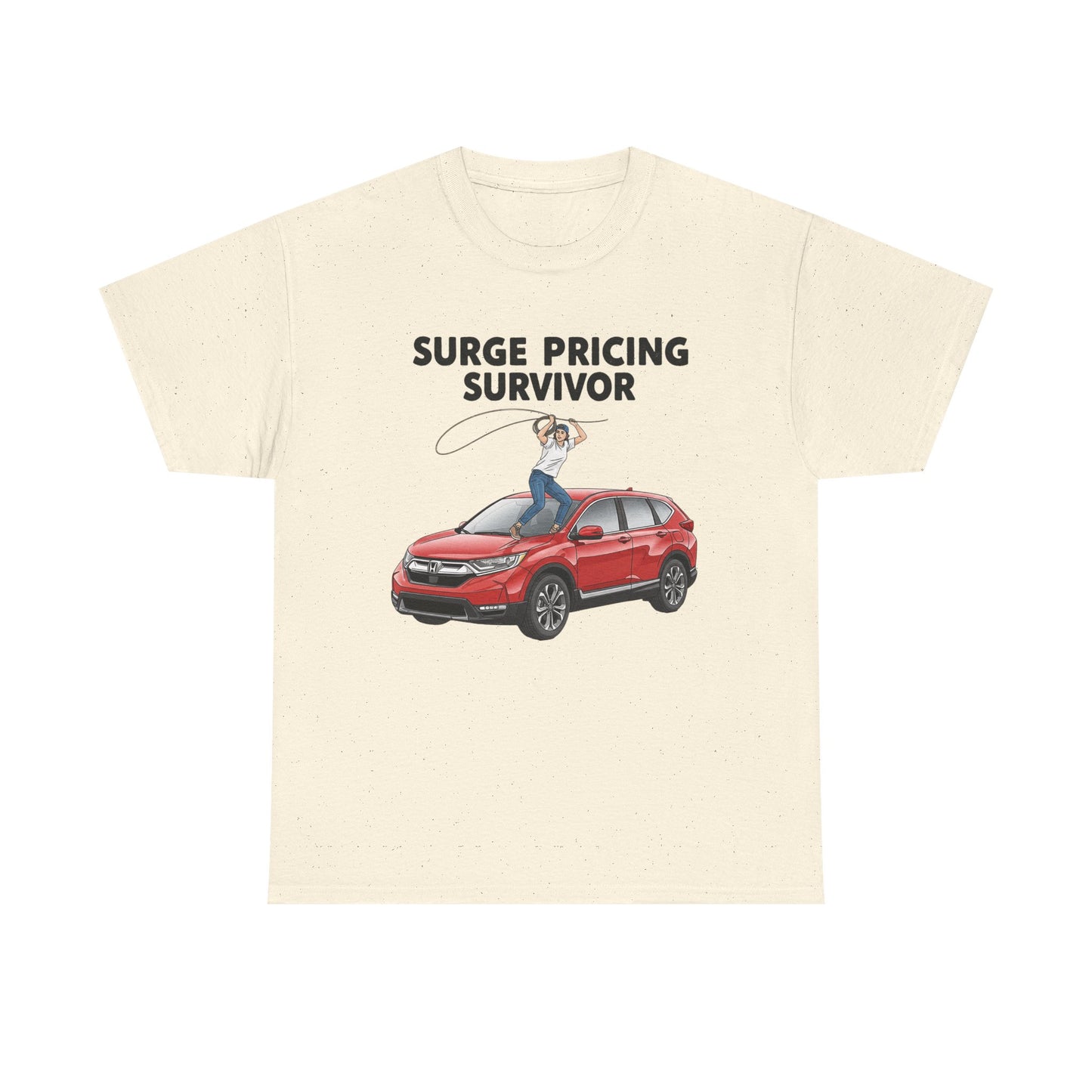 Surge Pricing Survivor Unisex Heavy Cotton Tee, Funny Shirt for Rideshare Drivers, Gift for Gig Economy Workers, Casual Wear