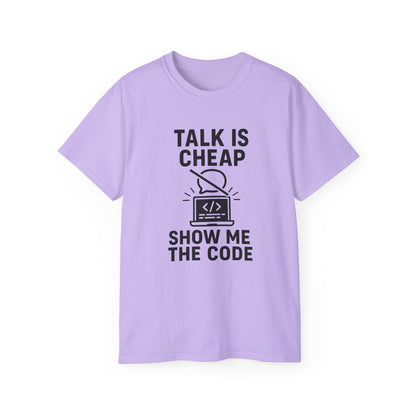 Coding Motivation Tee: Talk is Cheap, Show Me the Code, Programmer Gift, Tech T-Shirt, Geek Fashion, Software Developer Shirt