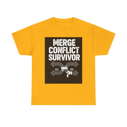 Git Merge Conflict Survivor Tee, Coding humor, Funny Programmer Shirt, Geeky Gift, Coding Humor, IT Professional Apparel, Lightweight Cotton Top