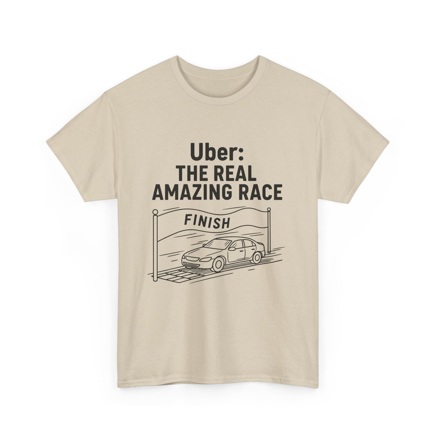 Uber The Real Amazing Race Unisex Tee | Cool Graphic Tee for Rideshare Enthusiasts, Travel T-Shirt, Funny Uber Gift, Casual Wear