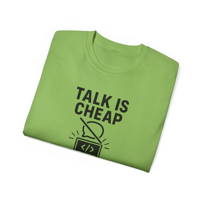 Coding Motivation Tee: Talk is Cheap, Show Me the Code, Programmer Gift, Tech T-Shirt, Geek Fashion, Software Developer Shirt