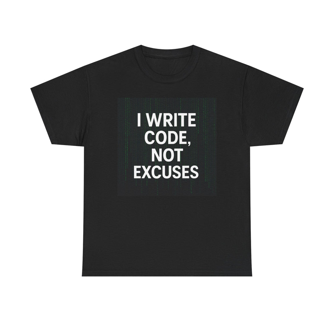 Matrix Inspired Code Enthusiast T-Shirt, Programmer Gift, Tech Tees for Coders, I Write Code, Not Excuses