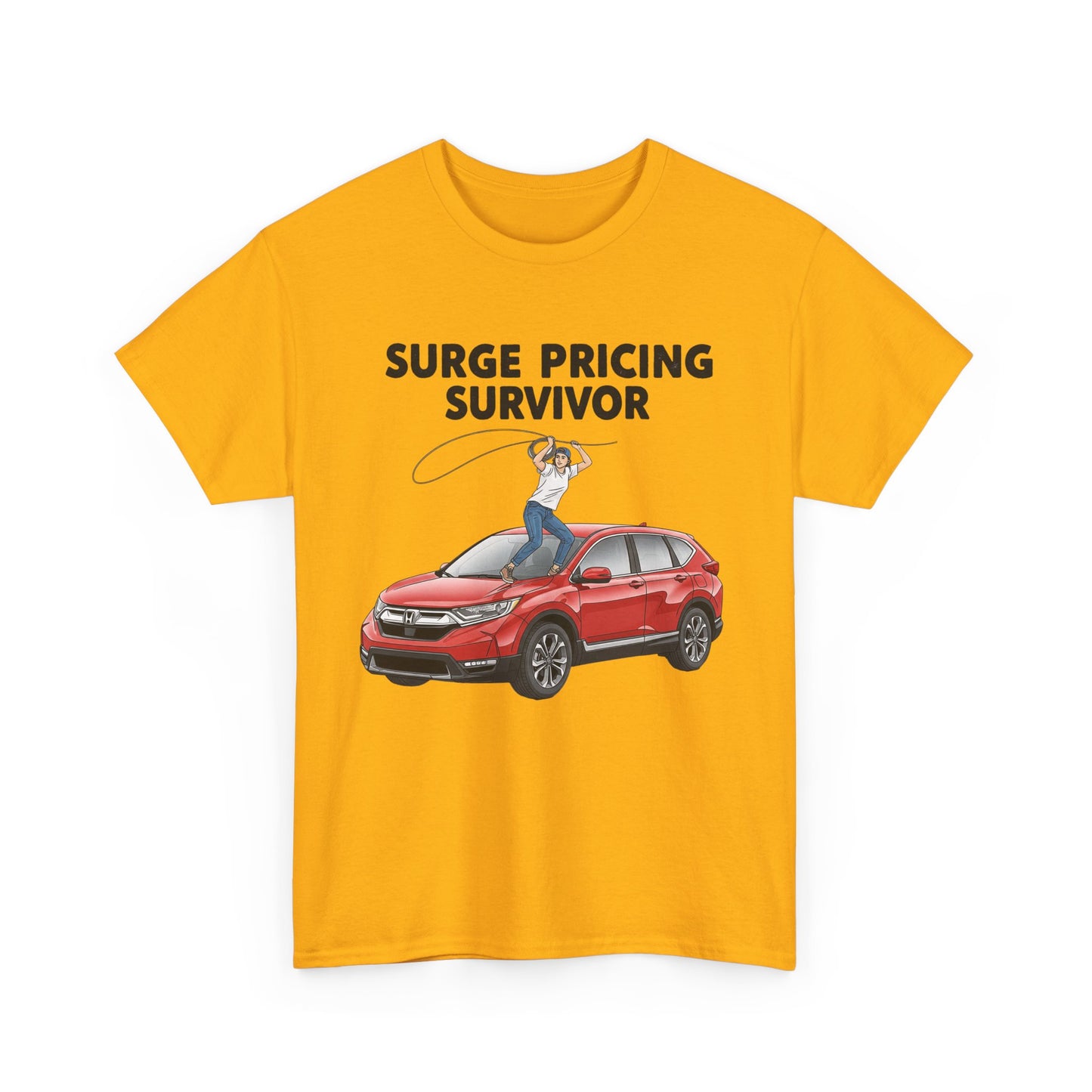 Surge Pricing Survivor Unisex Heavy Cotton Tee, Funny Shirt for Rideshare Drivers, Gift for Gig Economy Workers, Casual Wear