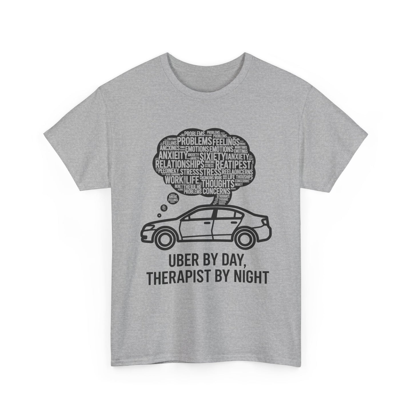 Uber by Day, Uber Driver Tee, Therapist by Night Unisex Heavy Cotton Tee, Funny T-Shirt, Gift for Rideshare Drivers, Therapy Humor Shirt, Casual Wear, [...]