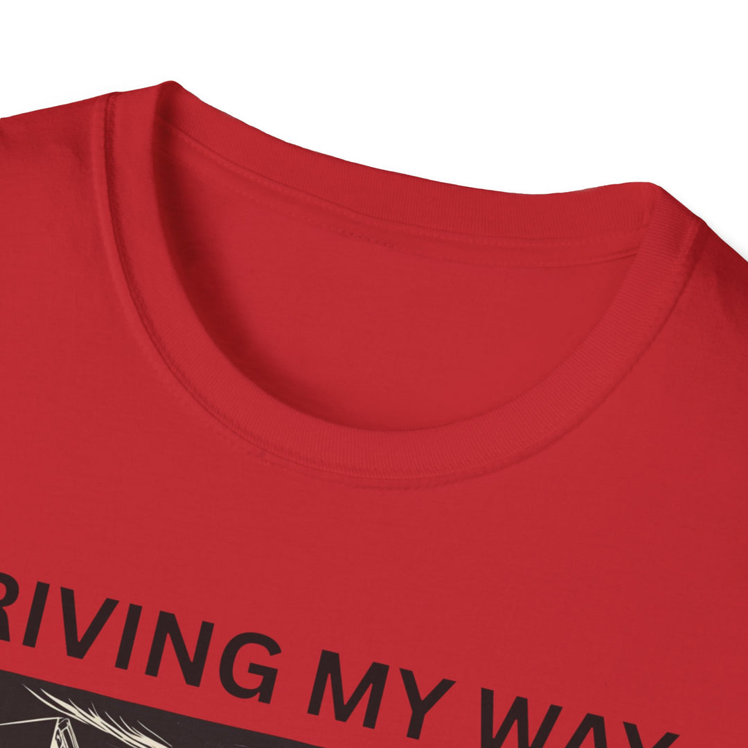 Driving My Way to Freedom T-Shirt |  Rideshare | Uber Driver | Lyft Driver | Unisex Softstyle Tee for Road Trips, Freedom Celebration