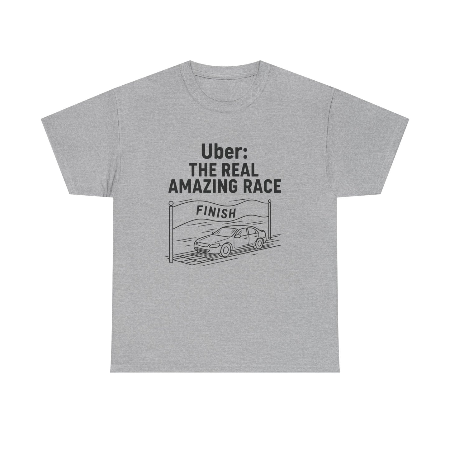 Uber The Real Amazing Race Unisex Tee | Cool Graphic Tee for Rideshare Enthusiasts, Travel T-Shirt, Funny Uber Gift, Casual Wear