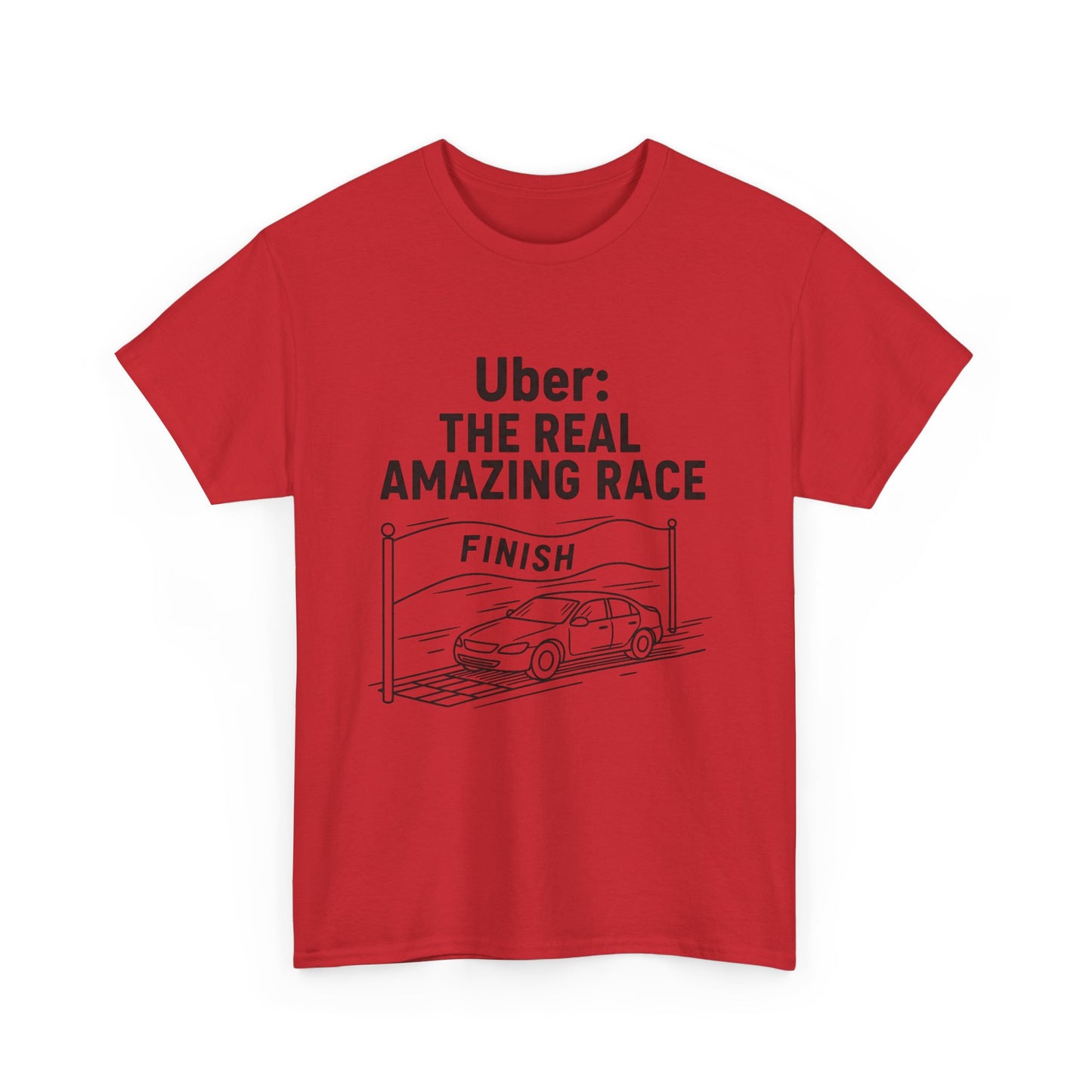 Uber The Real Amazing Race Unisex Tee | Cool Graphic Tee for Rideshare Enthusiasts, Travel T-Shirt, Funny Uber Gift, Casual Wear