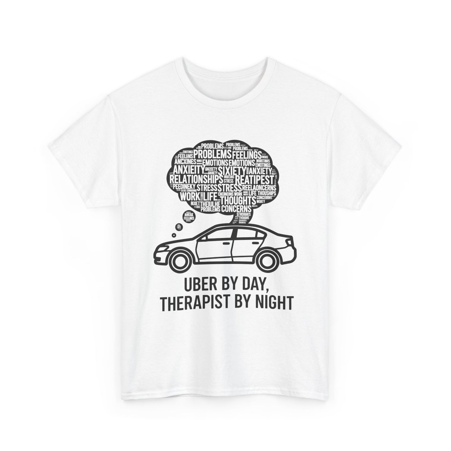 Uber by Day, Uber Driver Tee, Therapist by Night Unisex Heavy Cotton Tee, Funny T-Shirt, Gift for Rideshare Drivers, Therapy Humor Shirt, Casual Wear, [...]