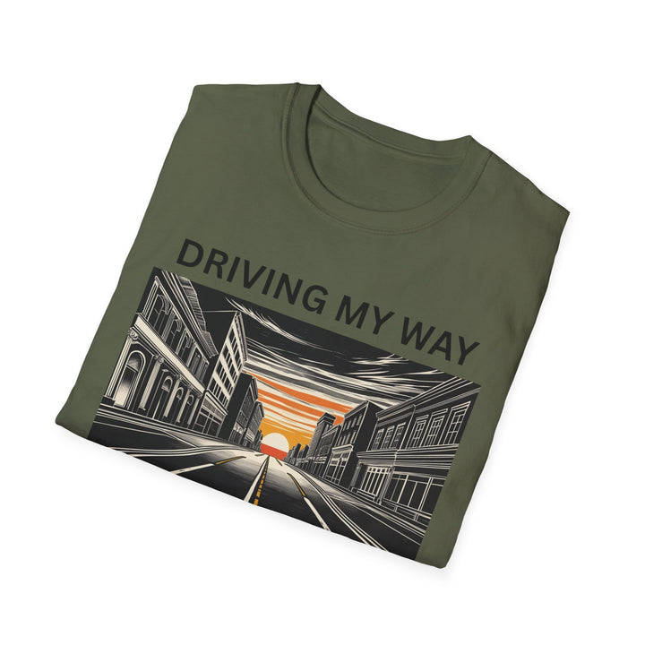 Driving My Way to Freedom T-Shirt |  Rideshare | Uber Driver | Lyft Driver | Unisex Softstyle Tee for Road Trips, Freedom Celebration
