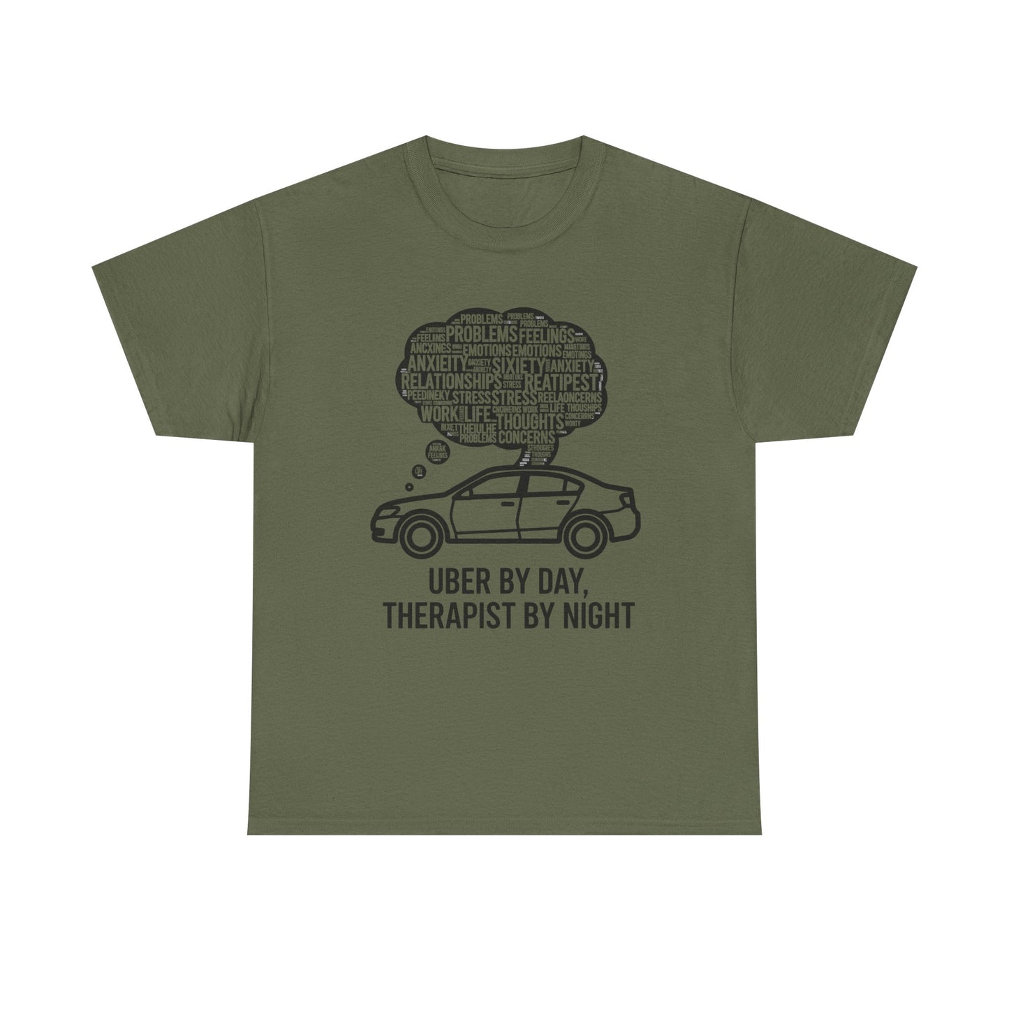 Uber by Day, Uber Driver Tee, Therapist by Night Unisex Heavy Cotton Tee, Funny T-Shirt, Gift for Rideshare Drivers, Therapy Humor Shirt, Casual Wear, [...]
