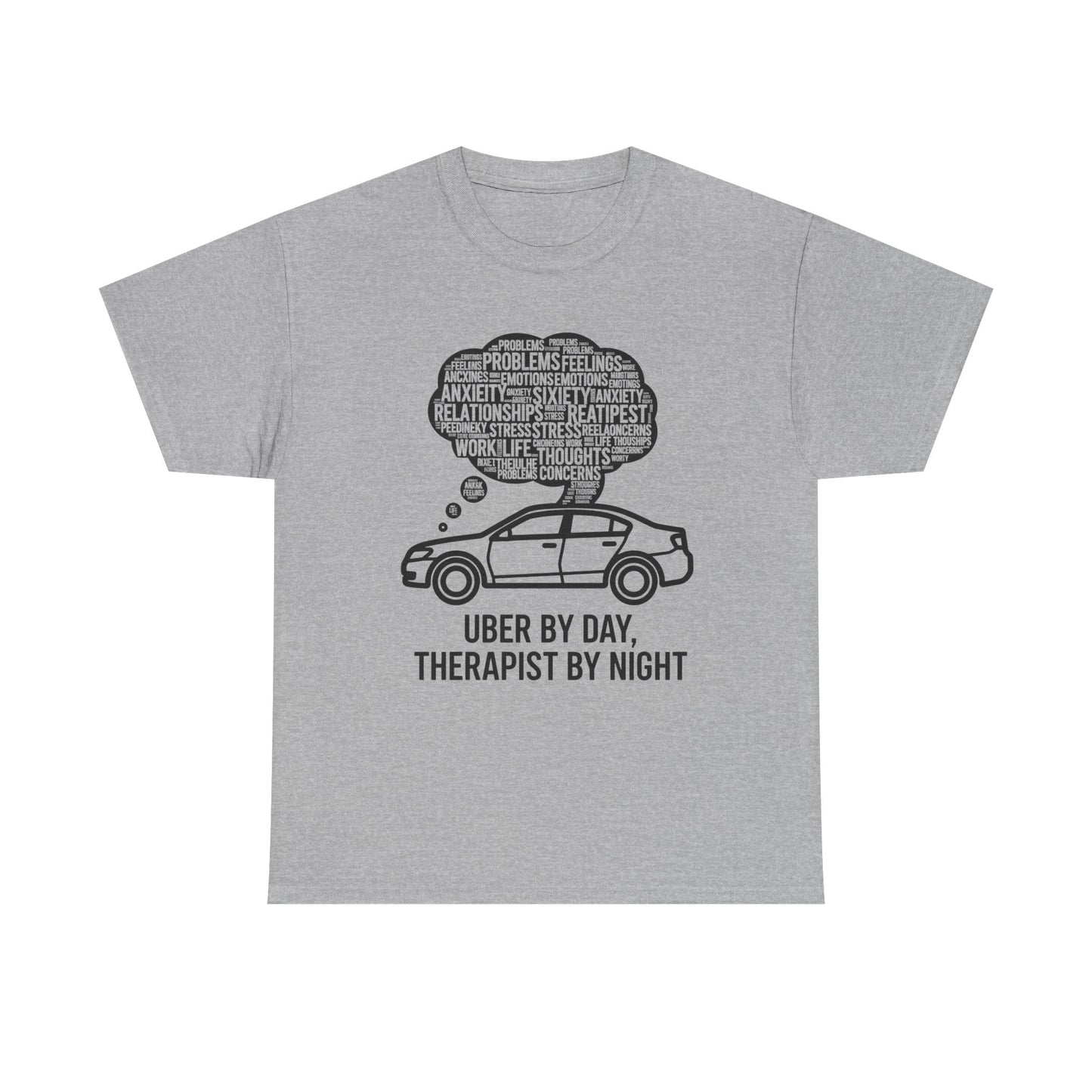 Uber by Day, Uber Driver Tee, Therapist by Night Unisex Heavy Cotton Tee, Funny T-Shirt, Gift for Rideshare Drivers, Therapy Humor Shirt, Casual Wear, [...]