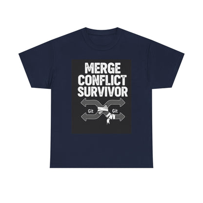 Git Merge Conflict Survivor Tee, Coding humor, Funny Programmer Shirt, Geeky Gift, Coding Humor, IT Professional Apparel, Lightweight Cotton Top