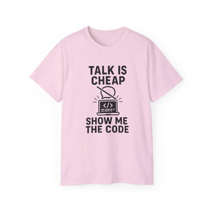 Coding Motivation Tee: Talk is Cheap, Show Me the Code, Programmer Gift, Tech T-Shirt, Geek Fashion, Software Developer Shirt