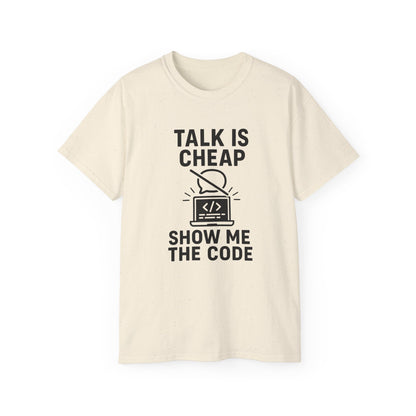 Coding Motivation Tee: Talk is Cheap, Show Me the Code, Programmer Gift, Tech T-Shirt, Geek Fashion, Software Developer Shirt