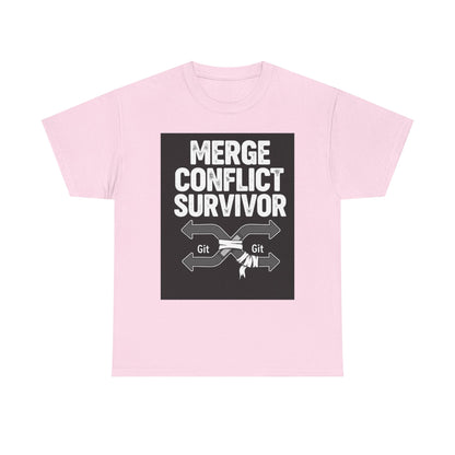 Git Merge Conflict Survivor Tee, Coding humor, Funny Programmer Shirt, Geeky Gift, Coding Humor, IT Professional Apparel, Lightweight Cotton Top