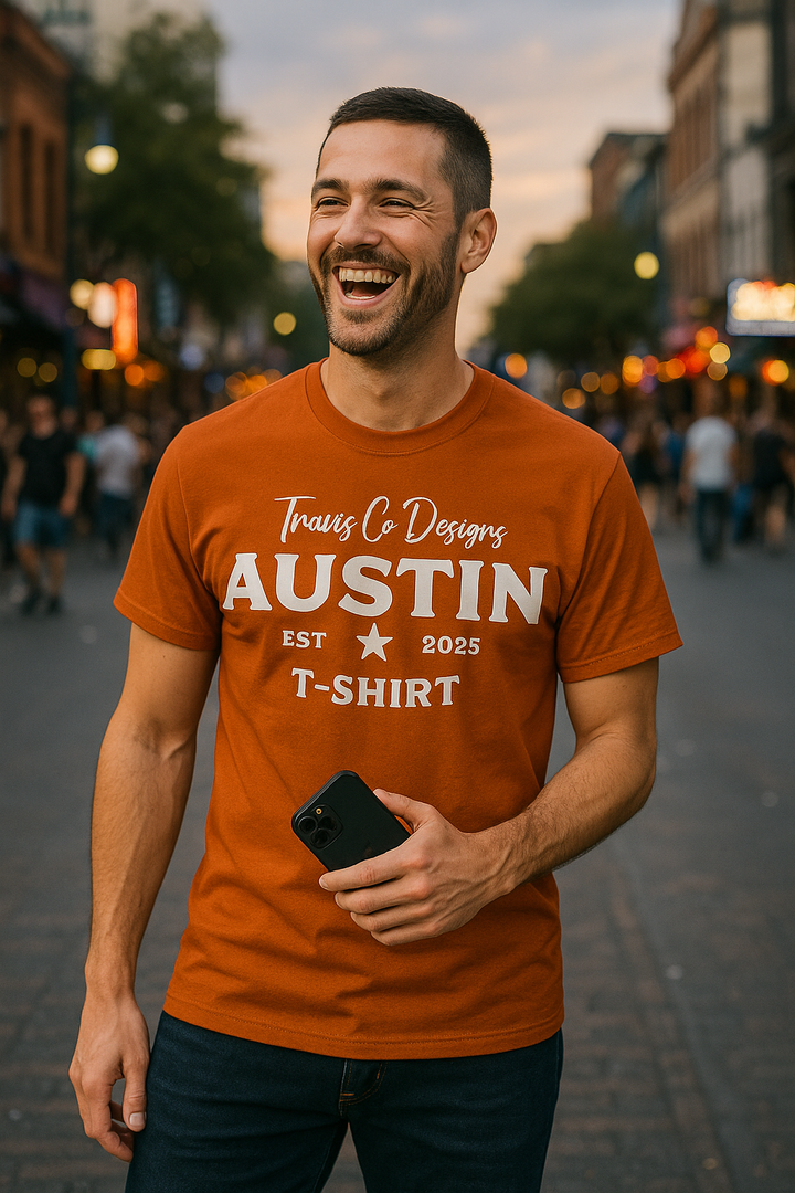 Travis Co. Designs “Austin EST 2025” T-shirt - Unisex Ultra Cotton