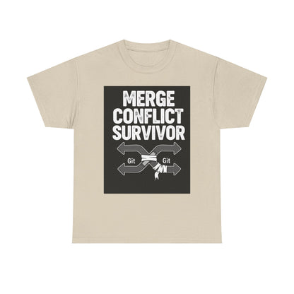 Git Merge Conflict Survivor Tee, Coding humor, Funny Programmer Shirt, Geeky Gift, Coding Humor, IT Professional Apparel, Lightweight Cotton Top