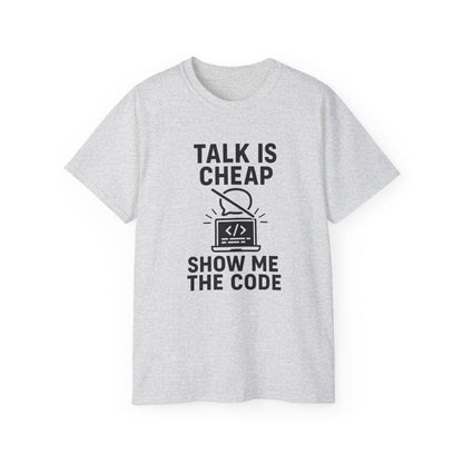 Coding Motivation Tee: Talk is Cheap, Show Me the Code, Programmer Gift, Tech T-Shirt, Geek Fashion, Software Developer Shirt
