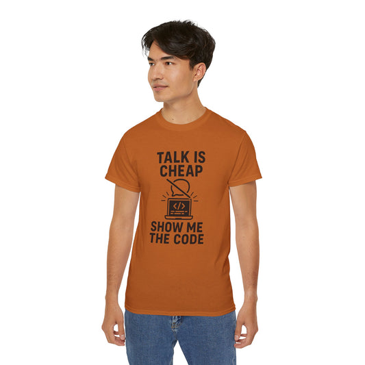 Coding Motivation Tee: Talk is Cheap, Show Me the Code, Programmer Gift, Tech T-Shirt, Geek Fashion, Software Developer Shirt