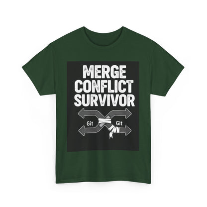 Git Merge Conflict Survivor Tee, Coding humor, Funny Programmer Shirt, Geeky Gift, Coding Humor, IT Professional Apparel, Lightweight Cotton Top