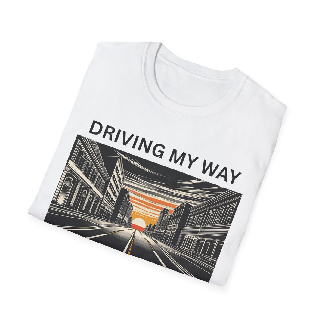 Driving My Way to Freedom T-Shirt |  Rideshare | Uber Driver | Lyft Driver | Unisex Softstyle Tee for Road Trips, Freedom Celebration