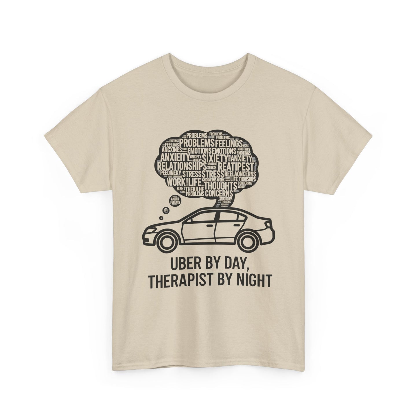 Uber by Day, Uber Driver Tee, Therapist by Night Unisex Heavy Cotton Tee, Funny T-Shirt, Gift for Rideshare Drivers, Therapy Humor Shirt, Casual Wear, [...]