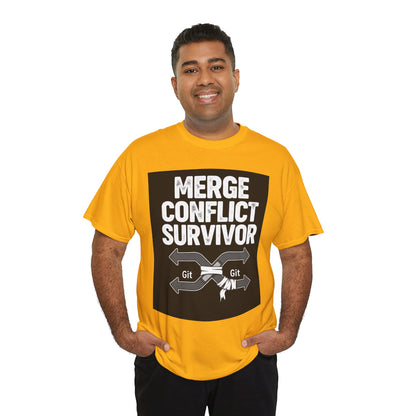 Git Merge Conflict Survivor Tee, Coding humor, Funny Programmer Shirt, Geeky Gift, Coding Humor, IT Professional Apparel, Lightweight Cotton Top